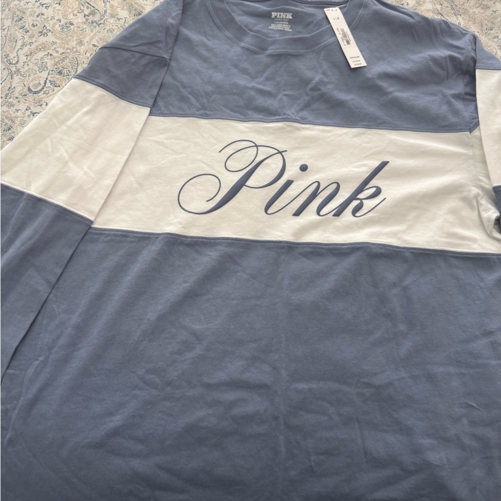 PINK Victoria's Secret Light Blue Tee